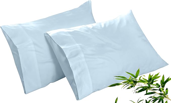 Royale Linen Cooling Pillow Cases Standard Size Set of 2-100% Rayon Derived by ROYALELINENS