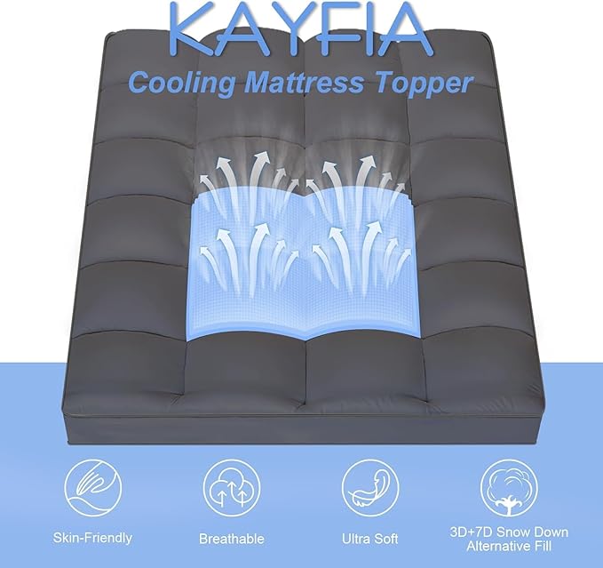 KAYFIA Twin Mattress Topper, Extra Thick Mattress Pad Cover - Image 8