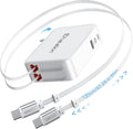 65W for MacBook Pro Charger, 5-in-1 Retractable Wall Charger Plug for iPhone 17 by HATALKIN