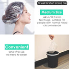 Keeygo Disposable Shower Caps 30 PCS Bath Caps Clear Waterproof Plastic Wraps - Image 5
