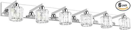 Aipsun Bathroom Vanity Light Crystal Vanity Lighting Fixtures 6 Lights Chrome by Aipsun
