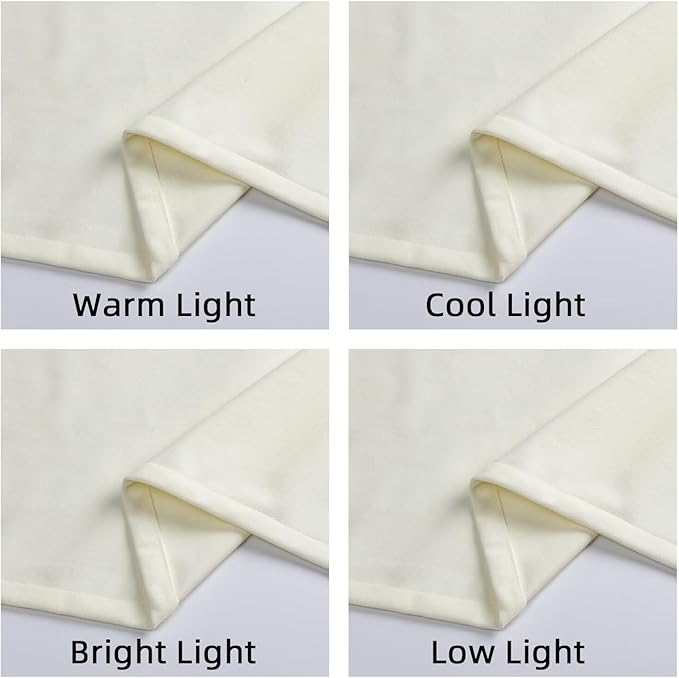Joydeco Ivory Velvet Curtains 84 inch Length 2 Panels, Luxury Blackout Rod - Image 7