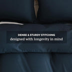 JSD Navy Blue Duvet Cover Set Twin Size, 2 Piece Microfiber Kids Duvet Cover - Image 5