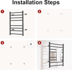 Towel Warmer Bathroom Wall Mounted Drying Rack Plug-in Electric Heated Towel - Image 2