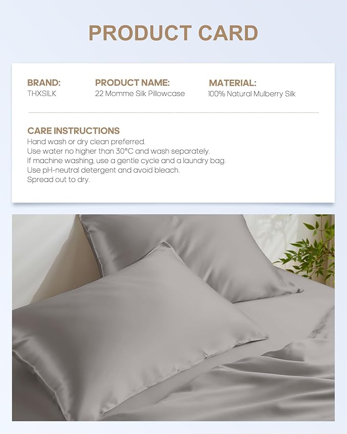 THXSILK Set of 2 Silk Pillowcase - Image 8