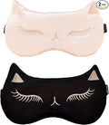 Cute Cat Sleep Mask for Kids, 2 Pack Silk Sleeping Eye Cover Adjustable Mask by Mukveitn