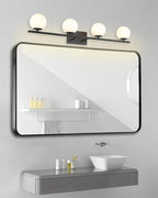 New Bathroom Vanity Light Fixtures Matte Black Milk White Globe Glass Shade 4 - Image 7