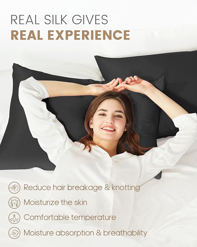 THXSILK Silk Pillowcase for Hair and Skin, 100% Mulberry Silk Grade 6A+ Silk - Image 3