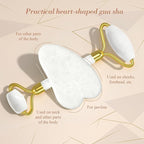 Gua Sha Facial Massage Tool & Jade Roller Set, Facial Massager - Image 2
