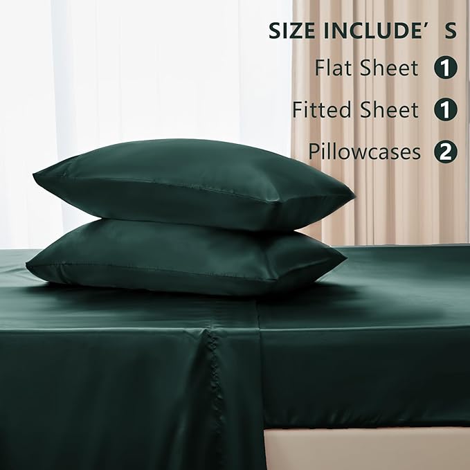CozyLux Satin Sheets Queen Size Bed Set - Image 6