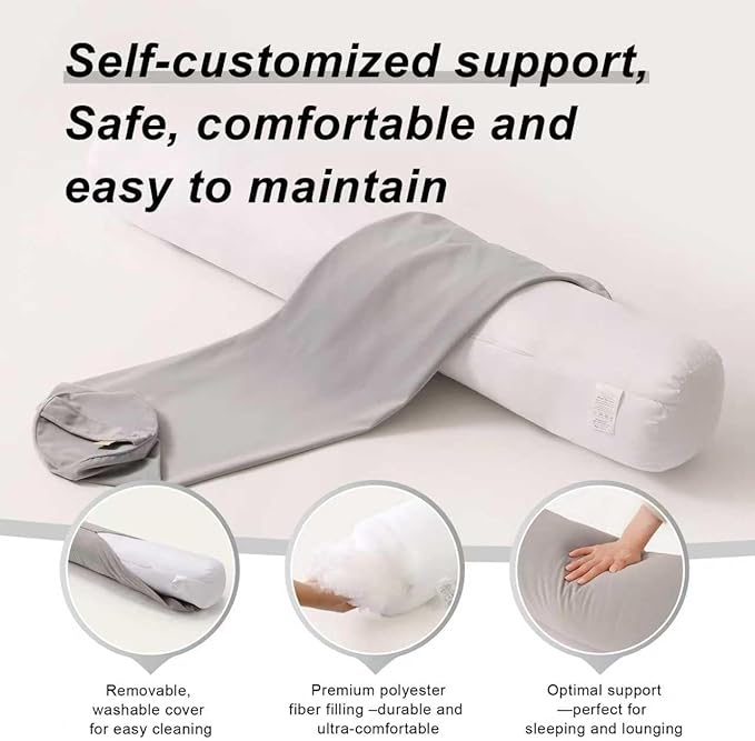 Body Pillow for Adults, Long Round Pillow, Big Cylindrical Pillow, Large Full - Image 4