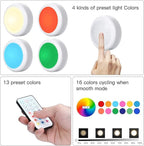 HELPLEX LED Puck Lights with Remote, 12 Pack Color Changing RGBW Stick-On Light - Image 8