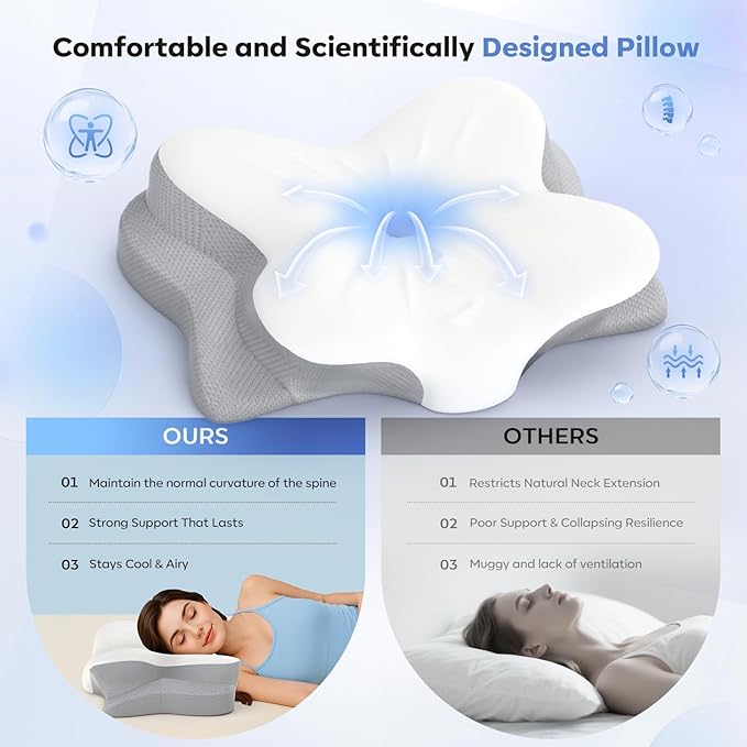 Cervical Neck Pillow, Ergonomic Memory Foam Pillows - Image 2