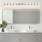 Brushed Nickel Bathroom Vanity Light, 12 Light Brushed Nickel Bathroom Lighting - Image 5