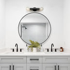 Globe Electric 2-Light Vanity Light, Matte Black, Hexagonal Bar, Minimalist - Image 3
