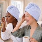 100% Turkish Cotton Hair Towel Wrap 2 Pack – Oeko-TEX Certified Quick Dry Turban - Image 6