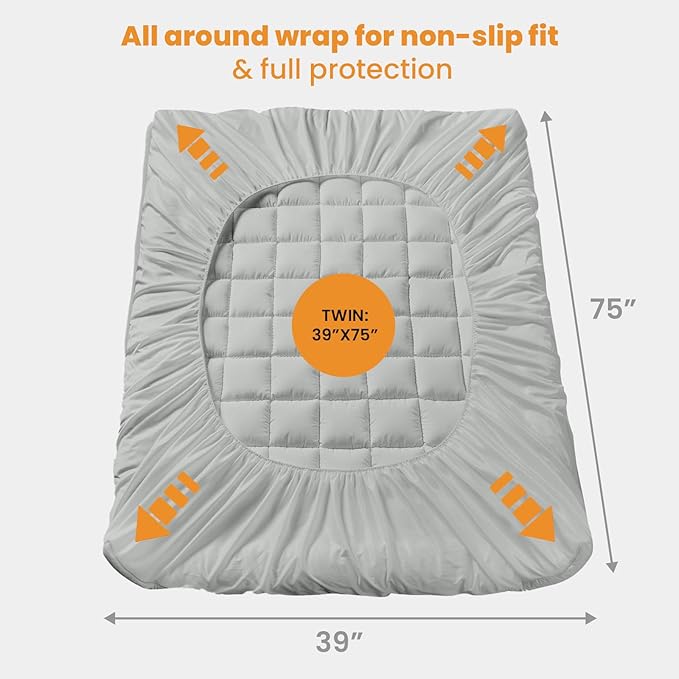 MATBEBY Twin Size Mattress Pad - Image 5