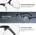 Blue Light Blocking Glasses Vintage Half Frame UV Clear Lens Anti Eyestrain - Image 4
