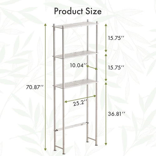AmazerBath Over The Toilet Storage Bamboo, Bathroom Over Toilet Organizer Rack - Image 2