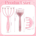 ProSuites 3 Pack Pink Head Massager Scalp Comb Resin Gua Sha Tool Set Scalp - Image 2