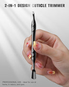 FERYES Cuticle Pusher with Fork, 2-in-1 Cuticle Trimmer Nail Care Tool - Image 6