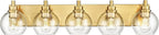 Bathroom Light Fixtures, 5 Light Brushed Gold Vanity Light, 32 Inch Modern Wall by Metwet