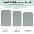 Yoofoss Pack and Play Sheets Fitted, Mini Crib Sheets 2-Pack - Image 3