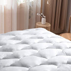 WhatsBedding Waterproof Mattress Pad Twin Size Cotton Top Down Alternative by WhatsBedding