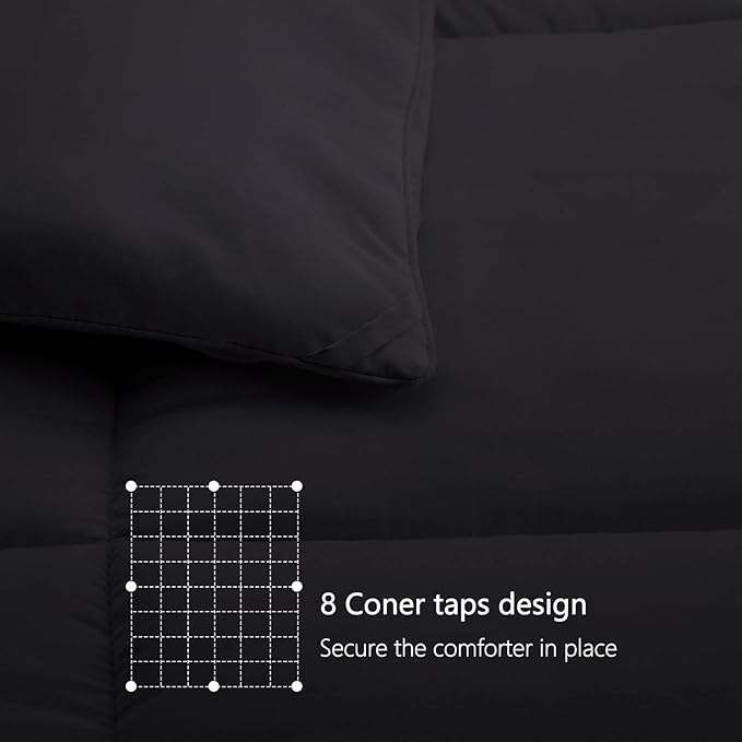 TEXARTIST Premium 2100 Series Twin Comforter All Season Breathable Black - Image 6