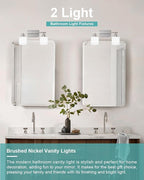 Sailstar Bathroom Light Fixtures 2-Light, Brushed Nickel Vanity Lights Fixtures - Image 2