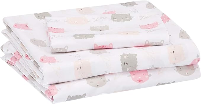 Amazon Basics Kid's Soft, Breathable, Easy-Wash Microfiber 3-Piece Sheet Set - Image 2