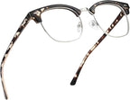 Blue Light Blocking Glasses Vintage Half Frame UV Clear Lens Anti Eyestrain by AOMASTE