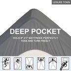 LEISURE TOWN Cotton Mattress Pad King Size Fitted Quilted Mattress Cover Pillow - Image 4