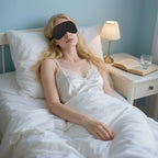 2 PCS Black Satin Sleep Masks, Adjustable Silk Eye Mask - Image 2