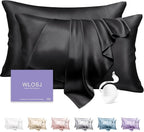 100% Silk Pillow Cases 2 Pack Queen Size Mulberry Silk Pillowcase Set of 2 by WLOSJ