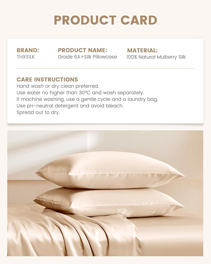 THXSILK Set of 2 Mulberry Silk Pillowcases - Image 8