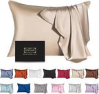 Mulberry Silk Pillowcase for Hair and Skin, Standard Size Cooling Silk Pillow by SIYUAN