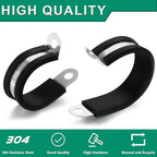 30pcs 3/8 Inch Stainless Steel Cable Clamps, Rubber Coated Cushioned Insulated - Image 5