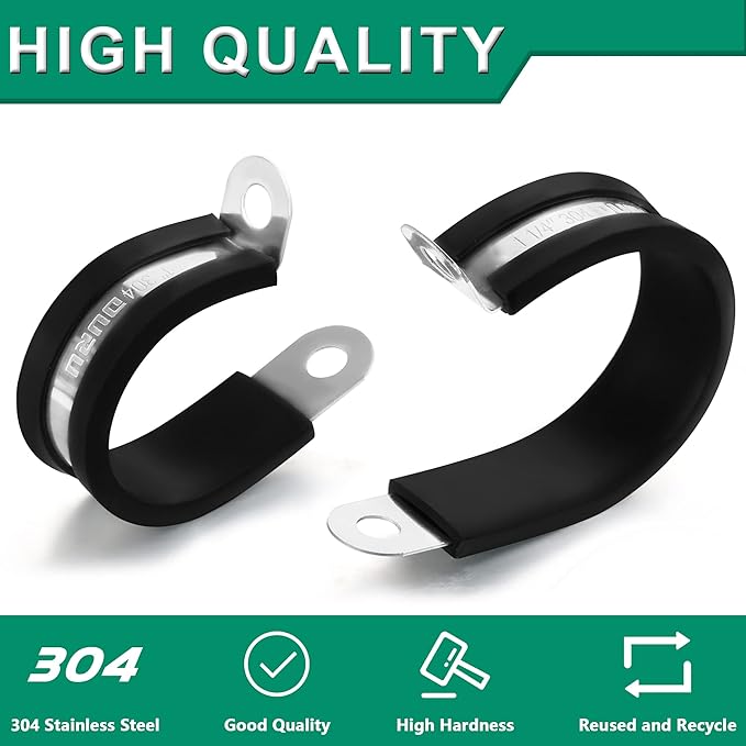 1/2-Inch Stainless Steel Rubber Coated Pipe & Wire Clamps - Image 5