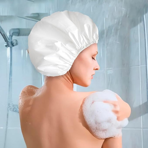 6 PCS Shower Caps for Women, Double Side Waterproof Shower Cap, Reusable - Image 2