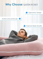 QUEEN ROSE Extra Long Pregnancy Pillows, 60 Inch U Shaped Body Pillow - Image 7