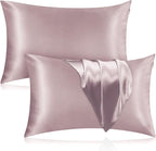 Silk Pillowcase for Hair and Skin, 2 Pack 100% Mulberry Silk Pillowcase 25 Momme by Veaken