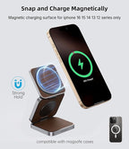 Foldable Magnetic Wireless Charger, KU XIU Aluminum Alloy 3 in 1 Charging - Image 3