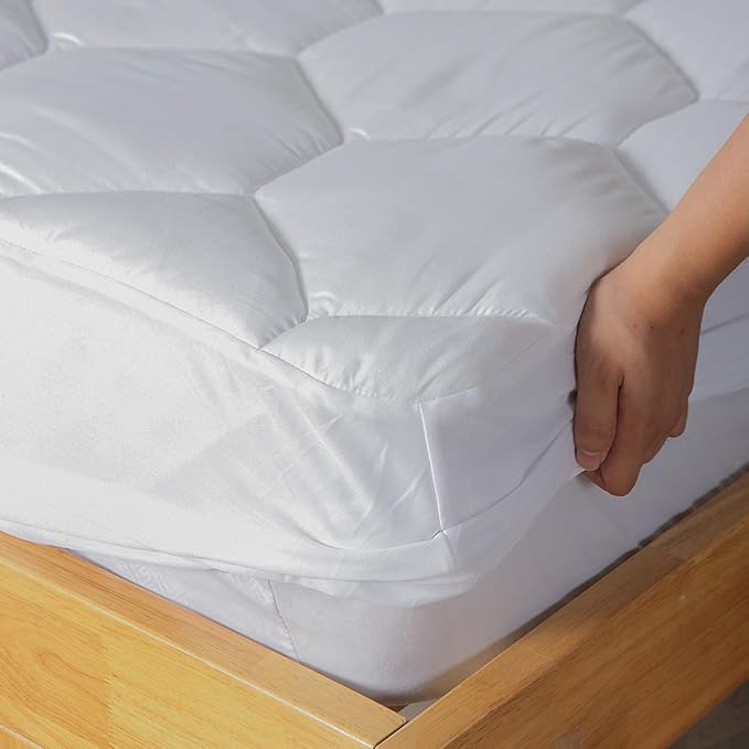 Full Mattress Pad, 8-21" Deep Pocket Protector Ultra Soft Quilted Fitted Topper - Image 4