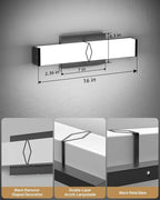 Bathroom Light Fixtures Over Mirror, 16inch Modern Vanity Lights - Image 4
