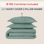 Kotton Culture 3 Pc Twin Size Duvet Cover Set- 100% Egyptian Cotton 600 TC - Image 2