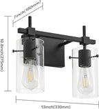 SOLFART Vintage 2 Lights Bathroom Light Fixtures Wall Sconces Black Vanity - Image 3