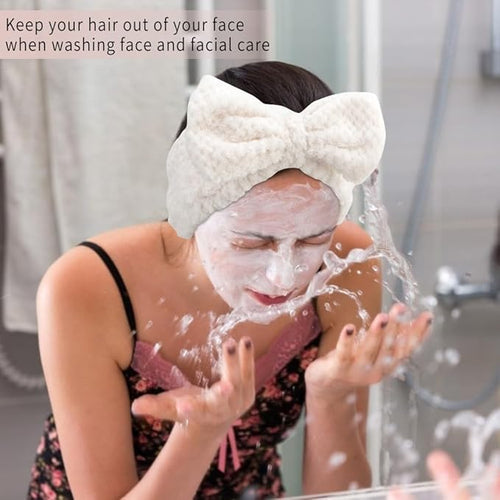 AHONEY 4 Pack Skin Care Facewash Headbands Women Girls Microfiber Spa Elastic - Image 2