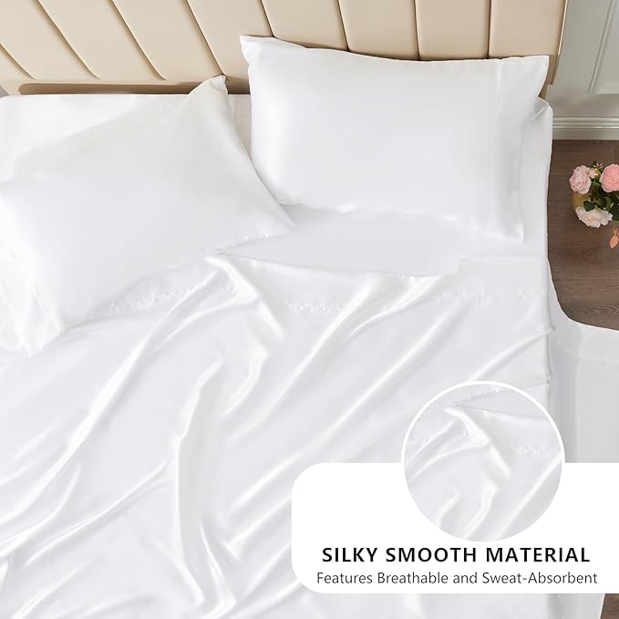 CozyLux Satin Sheets King Size Sheet Set - Image 3