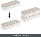 mDesign Long Plastic Cosmetic Storage Organizer Box Containers, Hinged Lid - Image 5